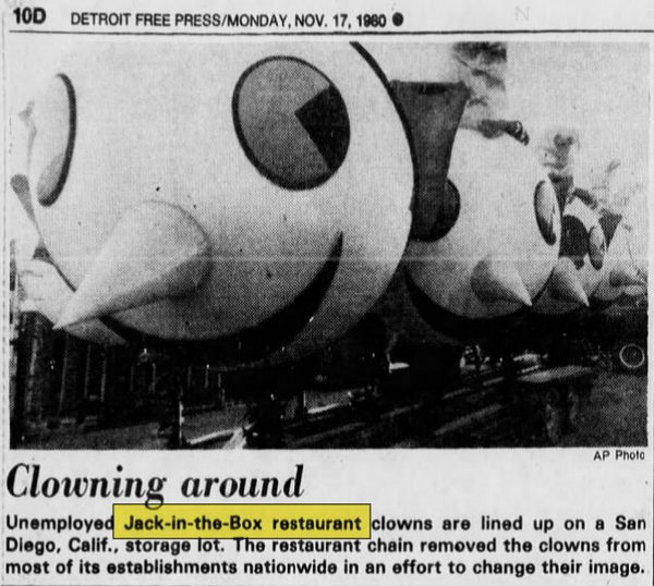Jack-In-The-Box (Jack In The Box) - Nov 17 1980 End Of Clown